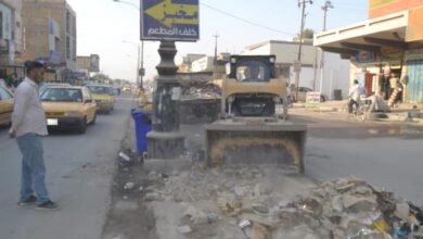 صورة القسم البلدي الخامس تعمل على رفع النفايات من حي الزعيم والمركز المدنية